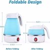 Foldable Electric Kettle, Camping Kettle, Mini Travel Kettle, Silicone Electric Water Boiler, Tea, Coffee Kettle, Collapsible Kettle with Separable Po