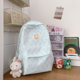 Japanese Backpack Junior High School Students Simple (Option: Blue-Pendant Included)