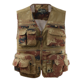 Multi-pocket Men's Professional Photography Vest (Option: Yellow-L)