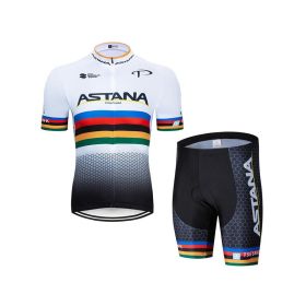 Fashion Simple Cycling Jersey Short Sleeve Suit (Option: White-M)