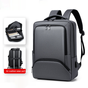 Cross-border In Stock Wholesale Men's Fashion Backpack Casual Travel Backpack Commuter Large Capacity Bag (Option: 21051 Gray)