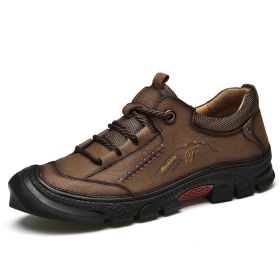 Non-slip Wear-resistant Hiking Outdoor Cross-country Hiking Shoes (Option: Brown-43)