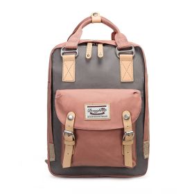 Doughnut Backpack Female College Style (Option: Pink Gray-Momo Bear)