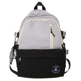 Large Capacity Schoolbag Student Minimalist Versatile Backpack (Option: Black With Pendant)