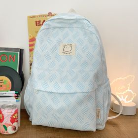 Japanese Backpack Junior High School Students Simple (Option: Blue-Single Bag)