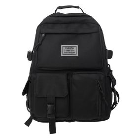 Student Backpack Trendy Backpack (Color: Black)