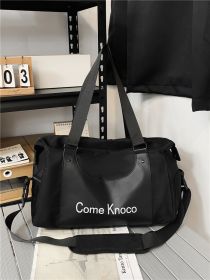 Gym Bag Men's And Women's Fashion Street Fashion Portable Shoulder Bag (Option: Black-43 √ó 20 √ó 26)