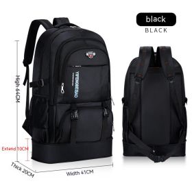 Men's Big Travel Tourist Mountaineering Outdoor Large Capacity Luggage Backpack (Option: Black-65 Liters)