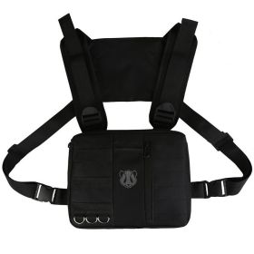 Multifunctional Tactical Mechanical Style Outdoor Work Clothes Chest Bag (Color: Black)