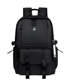 New High Capacity Backpack For Men's Junior High School Students (Color: Black)