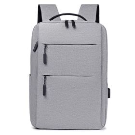 Men's And Women's Fashion Casual Exercise Canvas Business Backpack (Option: Double Pull Gray)