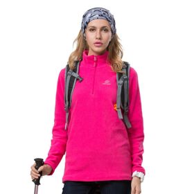 Autumn And Winter Warm Jacket Women's New Style Outdoor Women's Fleece Jacket (Option: Rose Red-S)