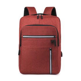 USB Charging Backpack Men's Business Leisure (Color: Red)