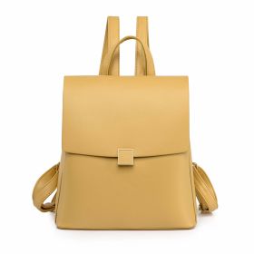 Soft Leather All-match Student Fashion Travel Bag (Option: Yellow-Average Size)