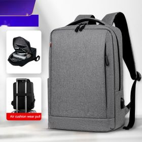 Cross-border In Stock Wholesale Men's Fashion Backpack Casual Travel Backpack Commuter Large Capacity Bag (Option: 9003 Light Gray)