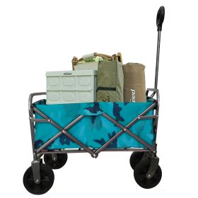 Outdoor Garden Multipurpose Micro Collapsible Beach Trolley Cart Camping Folding Wagon (Color: as Pic)