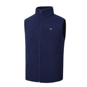 Men's And Women's Vest USB Heating Charging Suit Jacket (Option: Blue-L)