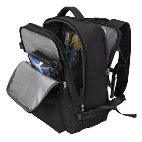 Fashion Large Capacity Travel Backpack Student School Bags (Option: Black-M)