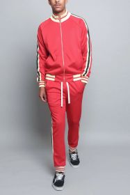 Sports Men Two-piece Suit (Option: Leather Red-XL)